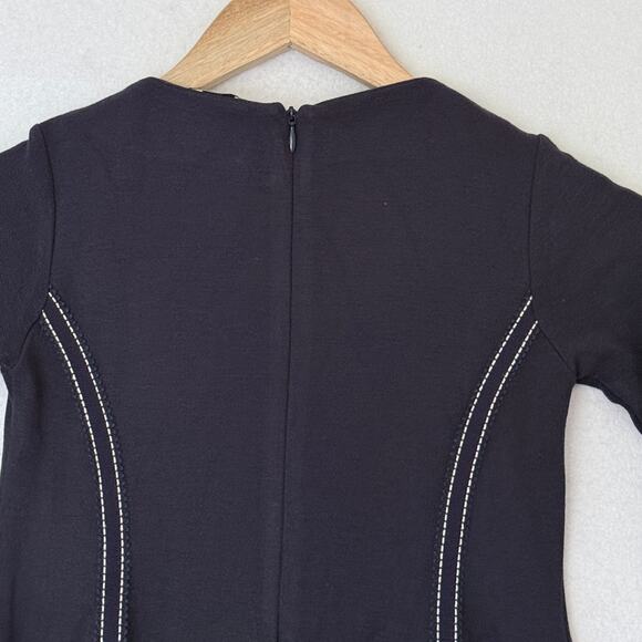 Armani Junior Dress Girls Size 10A Contrast Stitch Bow Flare Preppy Kidcore - Picture 5 of 8